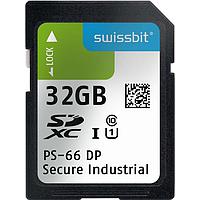 Swissbit SFSD032GL1PT1MT-I-6F-02P-SW4 Memory Cards Secure SD Card, PS-66 DP (high endurance), 32 GB, 3D PSLC Flash, -40C to +85C