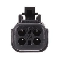 Amphenol SINE Systems ATM06-4S-SR01BK Connectors 4-Way Plug, Socket, Strain Relief End Cap, Black Body