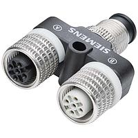 SIEMENS 6ES71941KA010XA0 Motor Drives CONNECTOR Y DBL WIRING ET200X 5-PIN M12