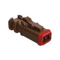 Amphenol SINE Systems AT06-2S-OMRDBRN Automotive Connectors 2 Position Overmolded Plug, Socket, Reduced Seal, Brown