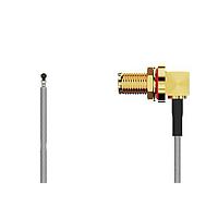 GCT (Global Connector Technology) CAB434RF-0200-A-1 RF Cable Assemblies I-Pex MHF 5L RA Plug2RPSMA RAJck Rvrs plrty R Mt IP67/68, 6GHz,200mm 1.13mm Gry