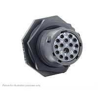 Eaton Souriau-Sunbank UTSX714E15SZ Receptacles Jam nut receptacle, without backshell, with 15 female solder contacts, IP68/69K in unmated conditions, keying Z