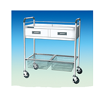 SciLab C9.4232 Stainless-steel Cart (2 Drawer & 2 Basket, 2 Shelf)