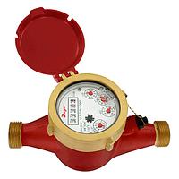 Dwyer WMH-A-C-02-1 High Temp Multi-Jet Water Meters for HVAC & Hot Water, Brass Body (NPT Male, 3/4 in, 1 gal/pulse)