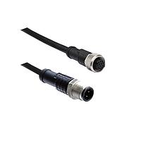 Amphenol LTW M12A10ML-12AFL-SB025 Sensor Cables / Actuator Cables M12 Circular Metric Connector, A Code, Metal, 1.5A, 10 pins, Male Connector, Male Contact, Straight-to-Straight, Screw Thread, Overmolded Double Ended, Length 25000mm, IP68 / IP69K