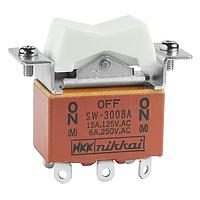 NKK Switches SW3008A Rocker Switches (ON)-OFF-(ON) DPDT