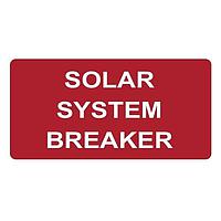HellermannTyton 596-00751 Solar Label Solar Label, SOLAR SYSTEM BREAKER, 2.0" x 1.0", VL, Red, 50/roll