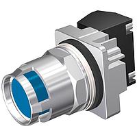 SIEMENS 52PM8G5A Pushbutton PB,CHROME,MOM,CAP BLUE,GAURD,2POS,NO-NC