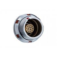 Amphenol LTW FLKC-02EEFS-GCP-001 Circular Push Pull Connectors FLOS, K Series C Size, Metal, 15A, 02 pins, Female Connector, Female Contact, Circular, Push Pull, Solder, Receptacle, Front Fastened, Panel Thickness 6, IP68