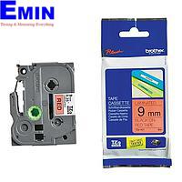 Label printed Brother TZe-421 Black text on 9mm red background