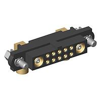 Harwin M80-4C11005F1-01-309-01-309 Power to the Board Datamate 2-Row Mix-Tek Female Crimp Connector, Hexagonal slotted jackscrews, 10 x Small Bore (24-28 AWG) signal contacts, 2 x  2.7mm 90 degree Crimp Coax contacts