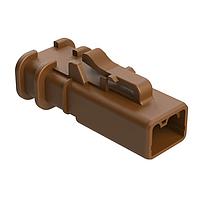 Amphenol SINE Systems ATP06-2S-OMRDBRN Connectors 2 Position Plug, Socket, Overmold Compatible, Reduced Diameter Rear Seal, Brown