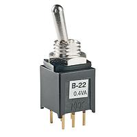 NKK Switches B22A1P Subminiature antistatic toggles DPDT ON-NONE-ON