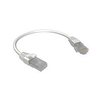 Amphenol Commercial Products RJE1Y21305C42401 Amphenol RJ-RJ Ethernet Cable assembly, CAT6, Round Super Thin 28AWG, White, Overmoulded, Un-Shielded, Length = 1 Feet