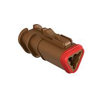 Amphenol SINE Systems AT06-3S-OMBRN 3-Way 3 Pin Overmold Plug Socket, BROWN