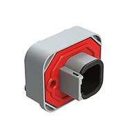 Amphenol SINE Systems ATM13-4P-BM01 4-Way RA Flng Mnt PCB Rcpt 4POS Gry Gld Cont