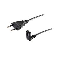 Same Sky (formerly CUI Devices) AC-C7-FR-S EU AC Power Cord AC Cord Europe, C7 for C8 inlet Flat RA, HO3VVH2-F 0.75MM/2, 1M, Black