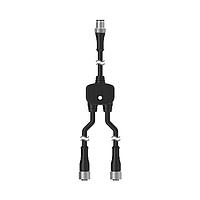 Banner Engineering CSA-M1243M1243 Sensor Cables / Actuator Cables EZ-SCREEN LS, Accessory Muting; LS Muting Connection Cable for L or x Configuration; Splitter Cable, 4-pin M12 Quick Disconnect; Straight Male Trunk 1 m; Two Straight Female Branches 1 m; Standard Wiring for Two Separate Black Wire Outputs