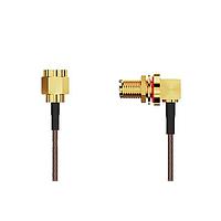 GCT (Global Connector Technology) CABLE 399 RF-0200-A-1 RF Cable Assemblies SMA STR Plug2SMA RAJck R Mt IP67/IP68 6 GHz,200mm, RG178 Brwn