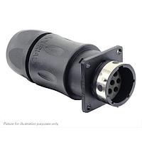 Eaton Souriau-Sunbank UTGX0JC1210PW Receptacles Square flange receptacle, with cable gland backshell, for 10 male contacts,  IP68/69K, keying W