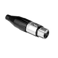 Amphenol Audio AC3F3FBW Cable Connectors 3 Pole XLR Female to Female Blank D Shell In-line Adapter Pre-wired Black Finish