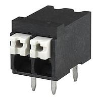 Same Sky (formerly CUI Devices) TBLH10-350-02BK Fixed Terminal Blocks Terminal block, screwless, High Temp, 3.5, Horizontal, 2, Black w Gray Button