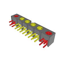Samtec GRF1-J-P-04-E-RA-TH1-E Multi-Port Connectors 5.00 mm 50 Ohm Ganged Micro-Miniature RF Jack