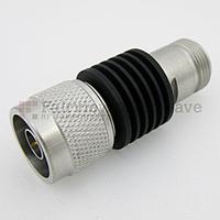 Fairview SA18N5WA-06  6 dB Fixed Attenuator N Male To N Female Up To 18 GHz Rated To 5 Watts With Black Aluminum Heatsink Body