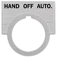 SIEMENS 52NL37 Legend Plate, Hand-Off-Auto ACCESSORY, LEGEND HAND OFF AUTO