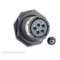 Eaton Souriau-Sunbank UTGX714D5SW32 Receptacles Jam nut receptacle & hold down clips,without backshell, with 5 female PCB contacts, IP68/69K in unmated conditions, keying W