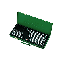 TOPTUL GAAD1602 Offset Standard Combination Wrench Set - METAL BOX (15°, 16 pcs)