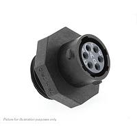 Eaton Souriau-Sunbank UTS710E6SWM16 Receptacles Plastic threaded receptacle, without backshell, with 6 female solder contacts, IP68/69K in unmated conditions, keying W