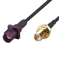 Taoglas CAB.J05 RF Cable Assemblies CAB.J05 Fakra Code D Violet Straight Plug to SMA(F) RG-174 100mm