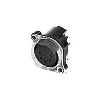 NEUTRIK NC5FAH-LR-DAE Receptacles Receptacle A series XLR 5 pin female PCBH halo light ring Pin 1/shell/front panel isolated no ground contact plastic/gold disassembled compound push