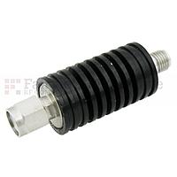 Fairview  SA18S10W-06  6 dB Fixed Attenuator SMA Male To SMA Female Up To 18 GHz Rated To 10 Watts With Black Aluminum Heatsink Body