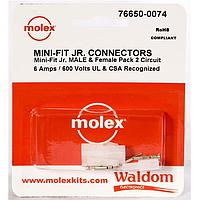 Molex 76650-0074 Connector Kits MiniFit Jr Conn Kit Plug and Recept 2Ckt