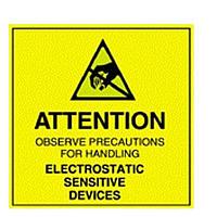 Desco 7201 ESD Attention, Military, Reusable Caution Label, Reusable, 2In X 2In, MIL-STD-129N, 500/Roll