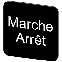 SIEMENS 3SU19000AF160GU0 Labeling Plate, Marche Arret INSCR. LABEL,BLK 22 X 22MM, ARRET-MARCHE