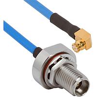 Amphenol SV Microwave FRSMP-085-FB292-120 RF Cable Assemblies SMP R/A F 2.92mm BKHD F 12"Cable