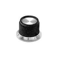 P&B PKD70B101/4 Cylindrical Knob with Skirt 1.02" NUM IND/SKIRT STR KNURL KNOB