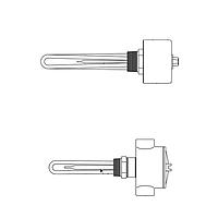 OMEGA ARMTO-3305/208V/3P Steel Immersion Heater 2.5 in NPT Light Weight Oil Thermostat (3000 W, 24 W/in²)