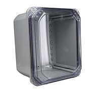 Bud Industries DPS-28711-C NEMA/IP Rated Clear screwed cover IP68 N6P PC Enlc with Adj. panel height (11 x 9 x 7.7)