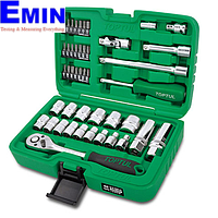 TOPTUL GCAI4503 3/8" DR. Flank Socket Set (45 pcs; 12 PT; Satin)