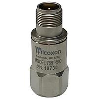 Amphenol Wilcoxon 786T-500 Acceleration Sensor Modules Top exit, high sensitivity, low frequency sensor, dual output: acceleration, 500 mV/g, +/-5% sensitivity tolerance; temperature, 10mV/C (2 to 120C), 3 pin MIL-C-5015 connector