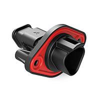 Amphenol SINE Systems AT04-3P-PM15 Receptacle 3 Position Receptacle, Pin, Panel Mount, Self-Threading, Strain Relief