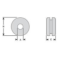 Heyco G1347 Rubber Grommet RG 1500-36-2 1.875 DIA BLACK