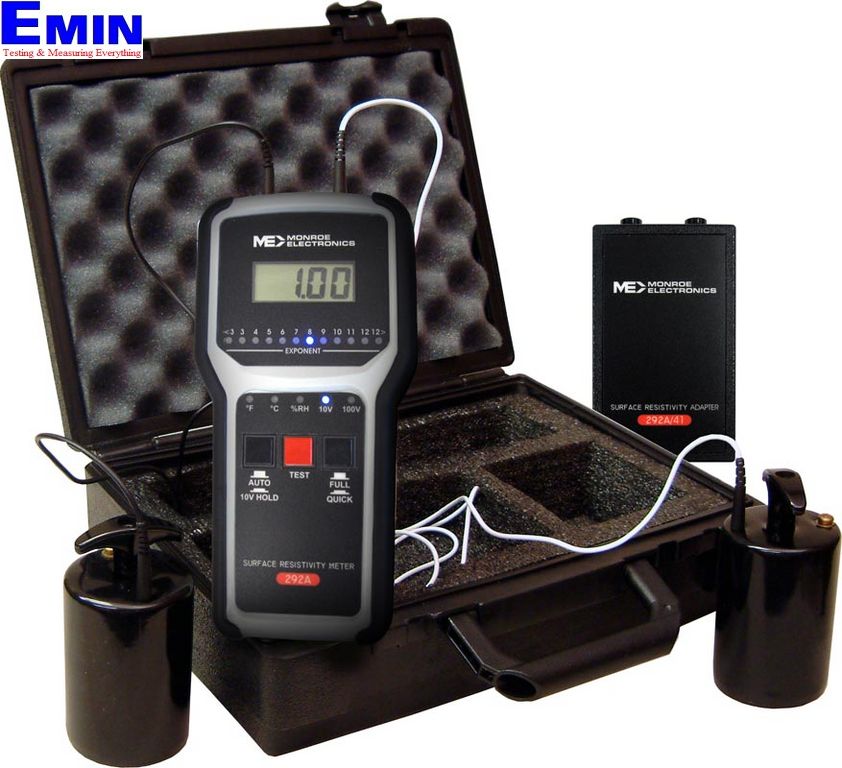 Portable instrument for measuring electrical resistance on ESD control surfaces