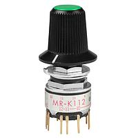 NKK Switches MRK112-BF Rotary Switches LO PRO SHFT 2-12 POS GREEN TIPPED