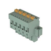 HARTING 14310317106000 Pluggable Terminal Blocks har-flexicon, 3pin female, horizontal, w/ push-in spring cage termination, with screw flange - 30-12AWG, 12Amps, pitch 5.08mm