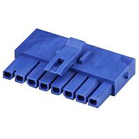 Molex 215759-1037 Receptacle Housing Micro-Fit+ Versa Color Rec Housing Single Row 7 Ckts GloWire Blu